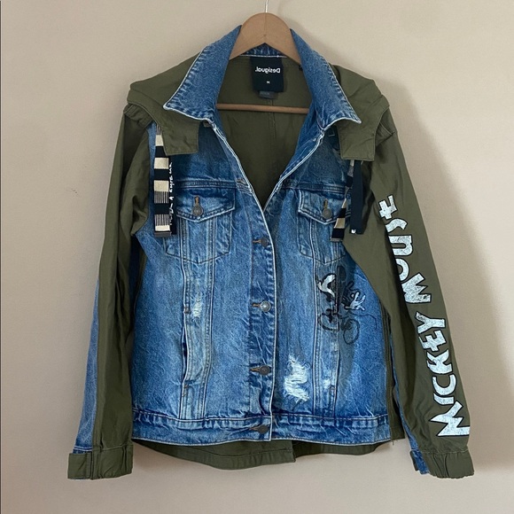 Desigual -Mickey Mouse Denim Parka Hybrid Jacket - Picture 6 of 14